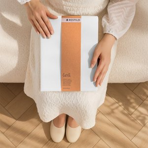 Fabryka Firan Zasłona gotowa CARLI na taśmie gładka 140x270 biała do salonu Restilo 5