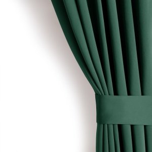 Monroe Zasłona blackout 90% na taśmie z szarfą 140x175 cm zielona Restilo 2