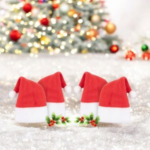 Dekoracja świąteczna Christmas Gifts 5X CZAPKA MIKOŁAJA NA BUTELKĘ Czapeczki Świąteczne Na NALEWKI LIKIER WINO 8