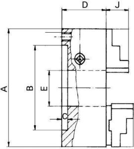 ROHM Czteroszczękowy uchwyt tokarski DURO-M 200/4 DIN6350 2
