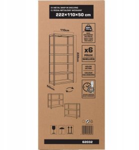 Profix REGAŁ MET. WCIS., 6 PÓŁ., 2220×1100×500MM, 175 KG, OCYNK 7