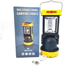 Verk Lampa solarna kempingowa LED z uchwytem do wieszania na biwak 5 trybów 6