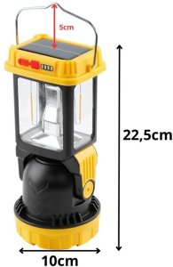 Verk Lampa solarna kempingowa LED z uchwytem do wieszania na biwak 5 trybów 7