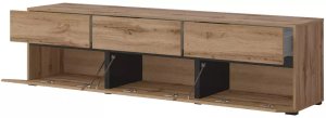 Helvetia Szafka RTV CROSS 3K3S 180cm dąb wotan/czarna HELVETIA 2