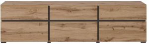 Helvetia Szafka RTV CROSS 3K3S 180cm dąb wotan/czarna HELVETIA 3