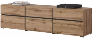 Helvetia Szafka RTV CROSS 3K3S 180cm dąb wotan/czarna HELVETIA 4