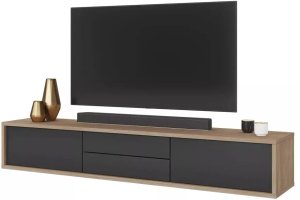 Helvetia Szafka RTV FRIDA 2K2S 180cm dąb olejowany/antracyt HELVETIA 4