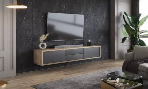 Helvetia Szafka RTV FRIDA 2K2S 180cm dąb olejowany/antracyt HELVETIA 6