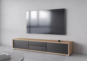 Helvetia Szafka RTV FRIDA 2K2S 180cm dąb olejowany/antracyt HELVETIA 8