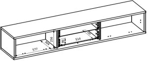 Helvetia Szafka RTV FRIDA 2K2S 180cm antracyt/dąb olejowany HELVETIA 12