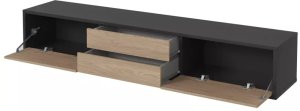 Helvetia Szafka RTV FRIDA 2K2S 180cm antracyt/dąb olejowany HELVETIA 2