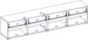 Helvetia Szafka RTV CROSS 4K4S 225cm congo/czarna HELVETIA 8