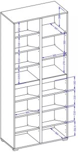 Helvetia Szafa do przedpokoju CROSS 3D 80cm congo/czarna z półkami HELVETIA 5