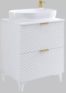 Helvetia Szafka pod umywalkę nablatową LAURA 2S 60cm biała mat HELVETIA 6