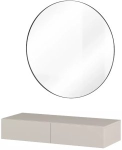 Helvetia Toaletka wisząca JUKON 2S kaszmirowa z lustrem LED 80cm HELVETIA 2