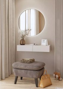 Helvetia Toaletka wisząca JUKON 2S kaszmirowa z lustrem LED 80cm HELVETIA 5