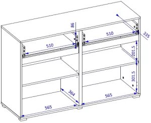 Helvetia Komoda CROSS 2D2S 119cm zielona/czarna HELVETIA 9