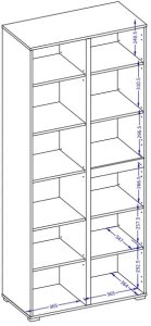 Helvetia Witryna wysoka CROSS 3D 80cm biała/czarna HELVETIA 8