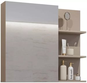 Helvetia Szafka łazienkowa GAJA 1D 78cm congo z lustrem HELVETIA 3