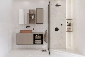 Helvetia Szafka łazienkowa GAJA 1D 78cm congo z lustrem HELVETIA 7