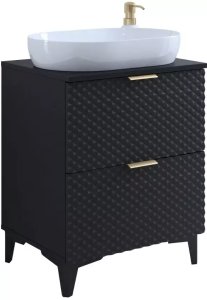 Helvetia Szafka pod umywalkę nablatową LAURA 2S 60cm czarna mat HELVETIA 7