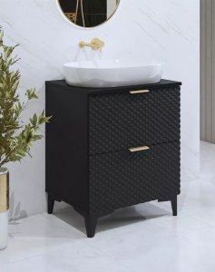 Helvetia Szafka pod umywalkę nablatową LAURA 2S 60cm czarna mat HELVETIA 9