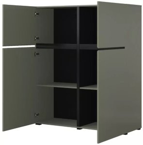 Helvetia Komoda wysoka CROSS 4D 119cm zielona/czarna HELVETIA 2