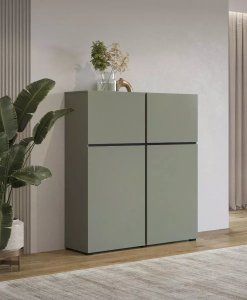 Helvetia Komoda wysoka CROSS 4D 119cm zielona/czarna HELVETIA 5