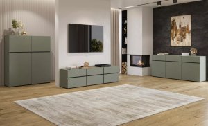 Helvetia Komoda wysoka CROSS 4D 119cm zielona/czarna HELVETIA 6