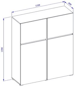 Helvetia Komoda wysoka CROSS 4D 119cm zielona/czarna HELVETIA 8