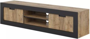Helvetia Szafka RTV DADES 2D 180cm dąb samdal/czarny mat HELVETIA 2