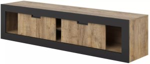 Helvetia Szafka RTV DADES 2D 180cm dąb samdal/czarny mat HELVETIA 3