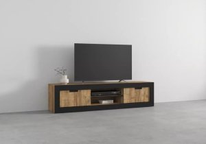 Helvetia Szafka RTV DADES 2D 180cm dąb samdal/czarny mat HELVETIA 4