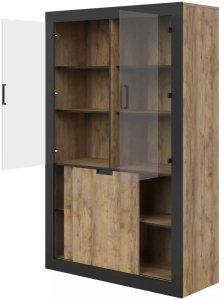 Helvetia Witryna wysoka DADES 4D 120cm dąb samdal/czarny mat HELVETIA 3