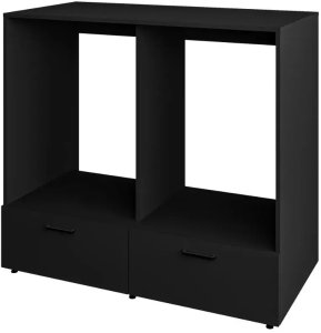 Helvetia Szafka łazienkowa ROSA 2S 132cm czarna do zabudowy pralki i suszarki HELVETIA 3