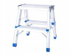 Geko Drabina aluminiowa 2-stopniowa dwustronna 150kg (1) 3
