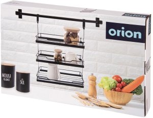 Malys Group Półka kuchenna wisząca 3 poziomy reling metal czarny RADKA ORION (ORI_151924) 4