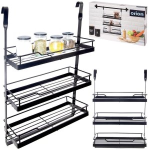 Malys Group Półka kuchenna wisząca 3 poziomy reling metal czarny RADKA ORION (ORI_151924) 5