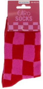Nife Skarpetki w Kratę - Kratka Typu Caro w Czerwieni i Różu - rozmiar 36-42 3