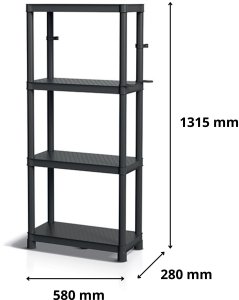 Orink Regał magazynowy pojedynczy 4 półkowy 1315x580mm do sklepu. magazynu 4
