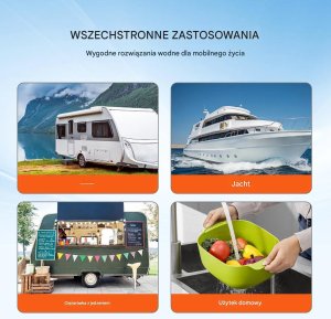 AJmaker Pompa membranowa 12V 13L/min 3-komorowa z presostatem - do food trucka 5