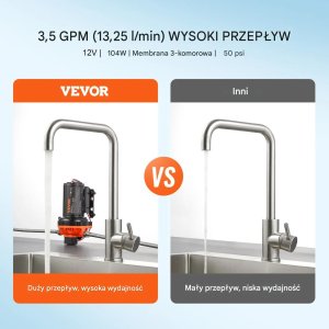 AJmaker Pompa membranowa 12V 13L/min 3-komorowa z presostatem - do food trucka 7