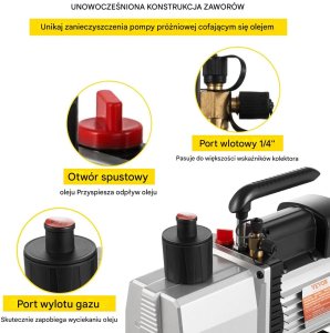 Marina Pompa próżniowa dwustopniowa 483 L/min, wirnikowa, 15 mikronów, 559W 3