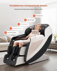PROFIBED Fotel masujący 3D Zero Gravity SL-track z podgrzewaniem i LCD, relaks 3