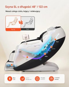 PROFIBED Fotel masujący 3D Zero Gravity SL-track z podgrzewaniem i LCD, relaks 6