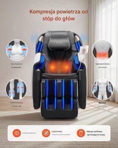 PROFIBED Fotel masujący 3D Zero Gravity SL-track z podgrzewaniem i LCD, relaks 7