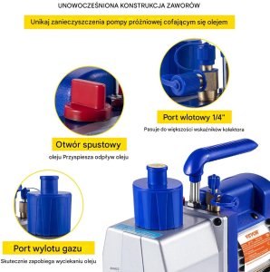 Marina Pompa próżniowa 7CFM, 1/2HP, rotacyjna łopatkowa, jednostopniowa HVAC 4