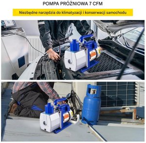 Marina Pompa próżniowa 7CFM, 1/2HP, rotacyjna łopatkowa, jednostopniowa HVAC 7