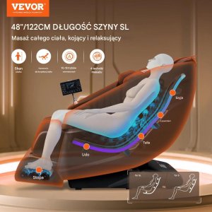 PROFIBED Fotel masujący 3D Shiatsu SL-Track z podgrzewaniem i głośnikiem, relaks 7