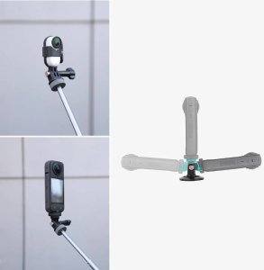 KiwiFotos Uchwyt adapter montażowy 1/4 cala obrotowy 360 do Action 5 Pro / Osmo Pocket 3 / Insta360 GO 3S 7
